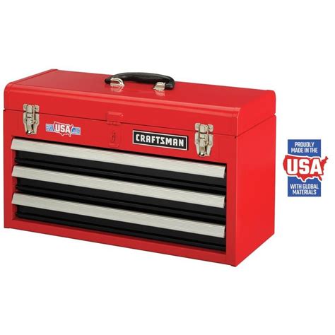 craftsman 20 inch metal tool box|20 inch 3 drawer toolbox.